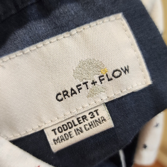 CRAFT & FLOW Kids Patterned Short Sleeve Button-Up Shirt Size Toodler 3T - Picture 2 of 8